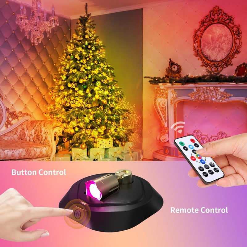 LEASTYLE LED Wireless Spotlights with Remote,RGBW Rechargeable Up Lights Indoor,16 Color Changing Battery Operated Light with Timer Dimmable Accent Light for Grow Parties,Black+Gold,2 Pack - Image 3